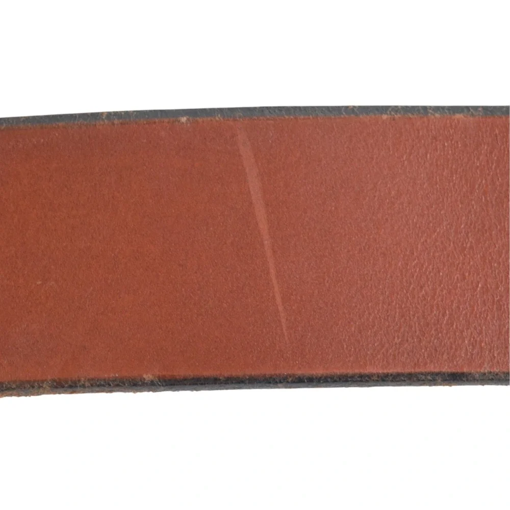 Vintage 70s Brass Seagull Sun Buckle Steerhide Brown 38
